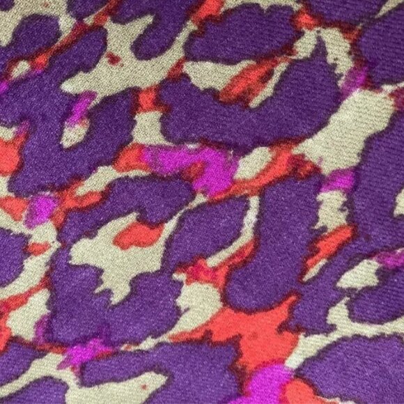 Coach Red Purple Magenta Wool Scarf Shawl Pashima Fringe 50" X 50" - Picture 9 of 11